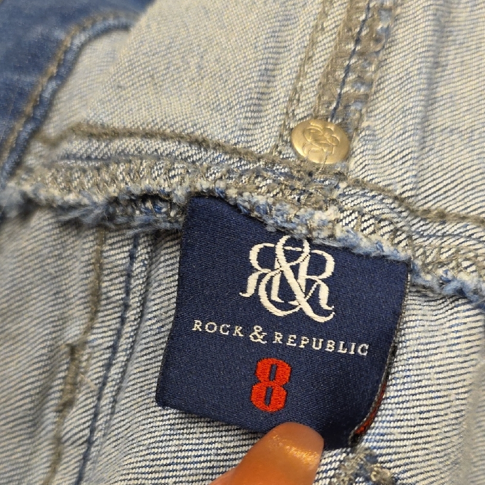Rock & Republic Light Blue Skinny Jeans, Size 8 - Picture 5 of 11